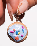 Miniature handmade blue sugar cookie clay charm