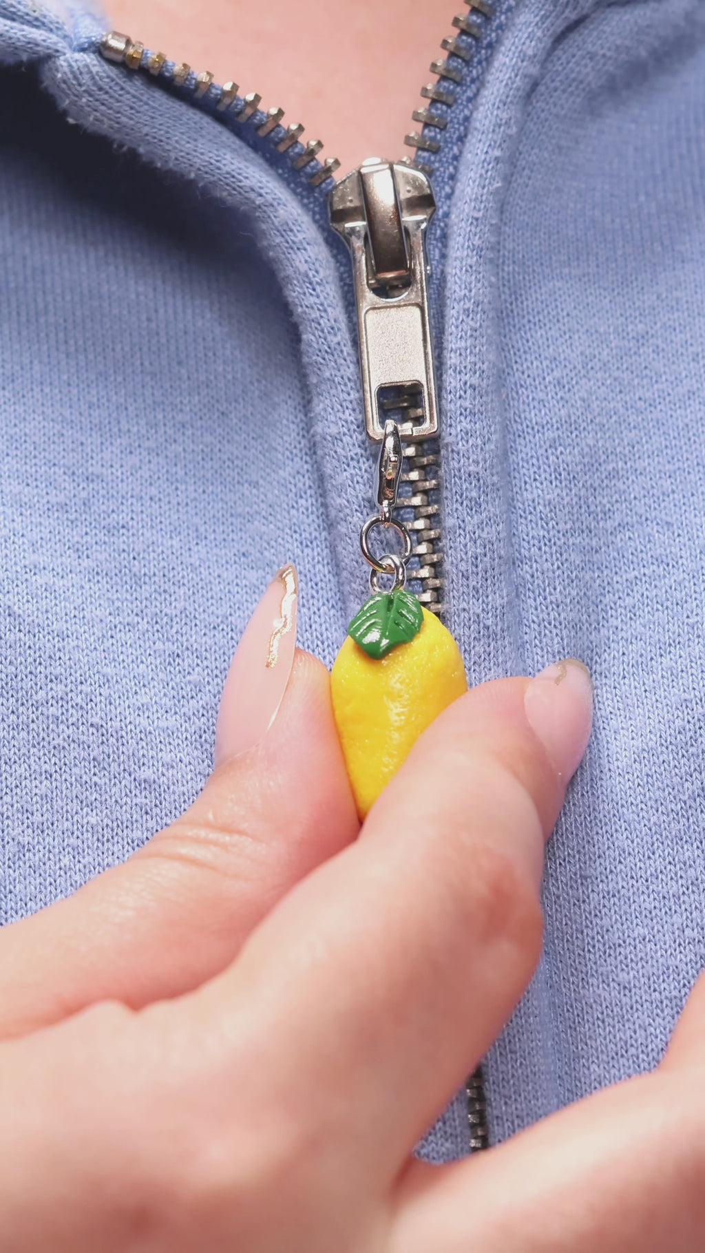 Miniature handmade lemon clay charm